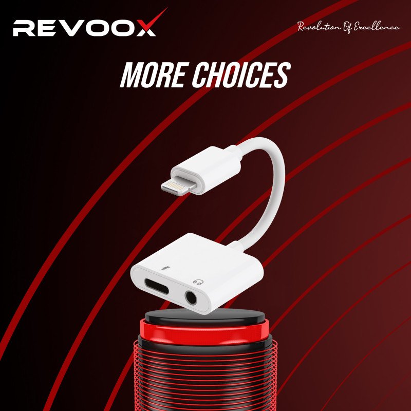 REVOOX Adaptateur Lightning vers Jack 3,5mm + Lightning (RA-L02)