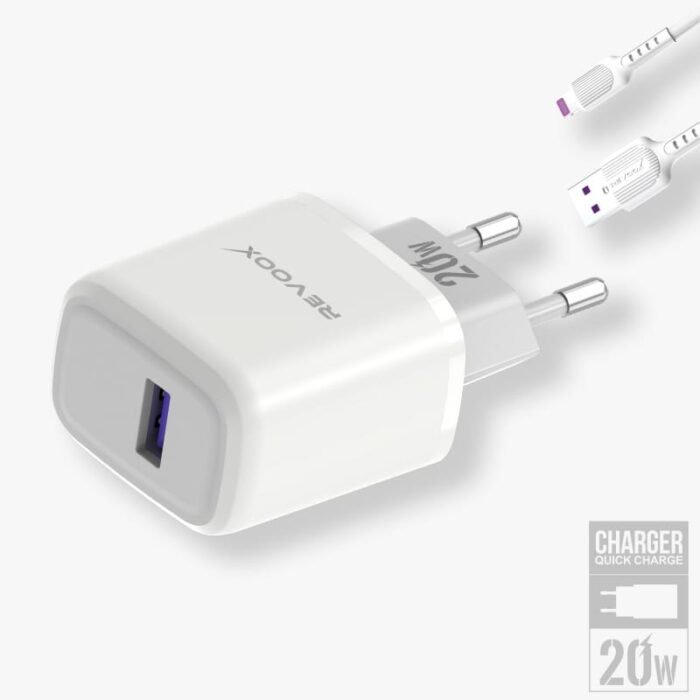 REVOOX Chargeur Secteur 20W + Câble Lightning (RCH-AL02)